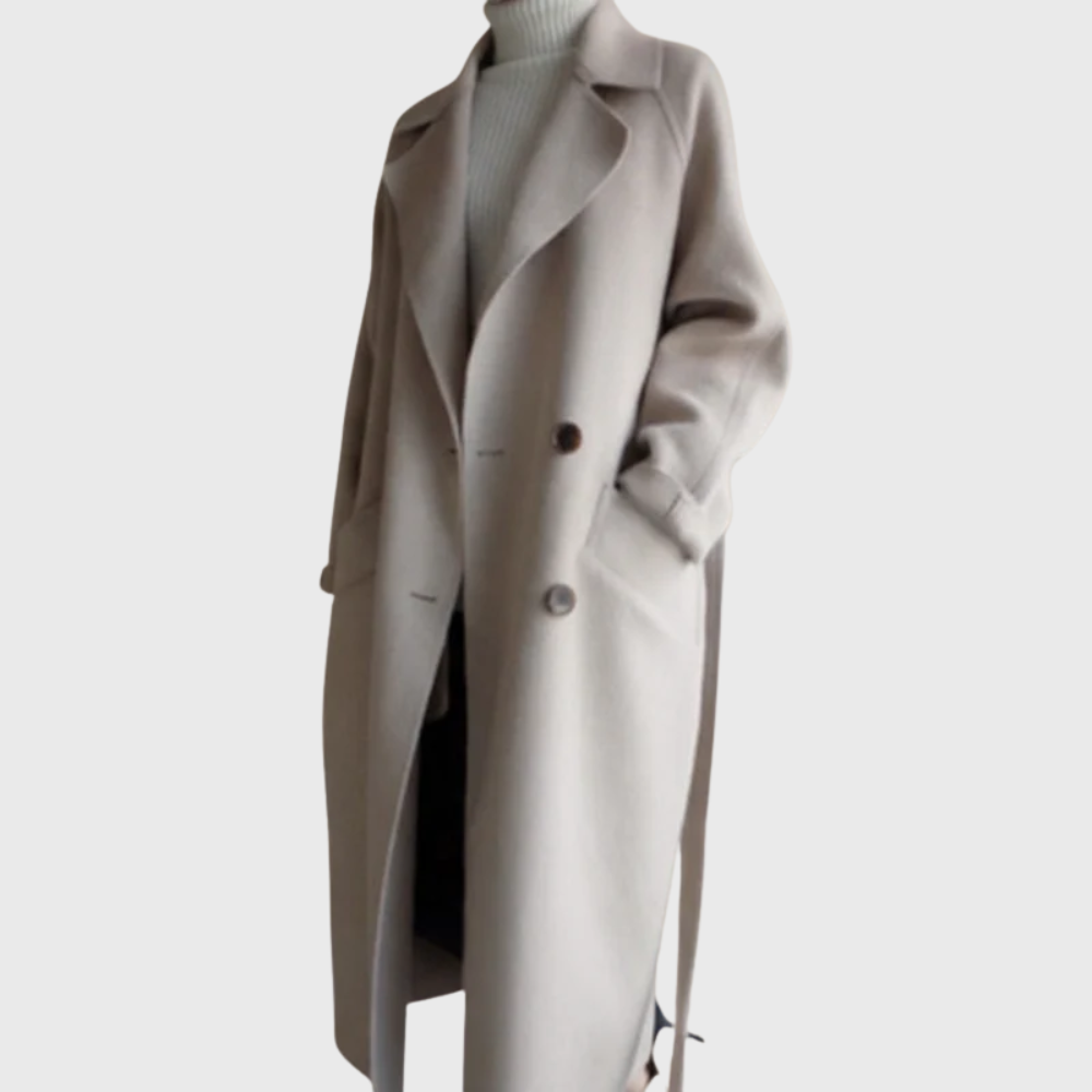 Women's Longline Belted Coat - VibreMode