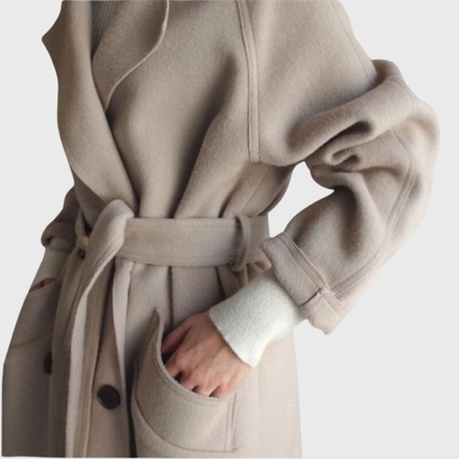 Trendy Double Breasted Long Coat