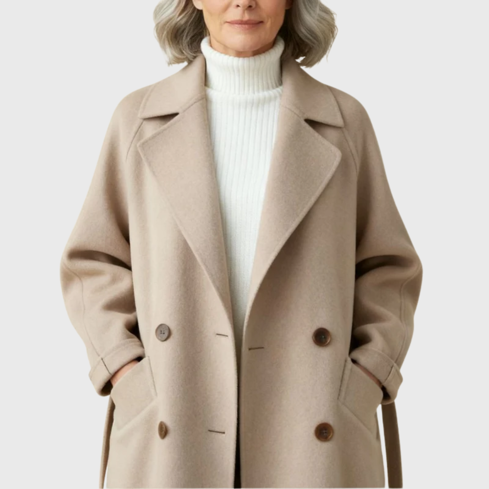 Trendy Double Breasted Long Coat