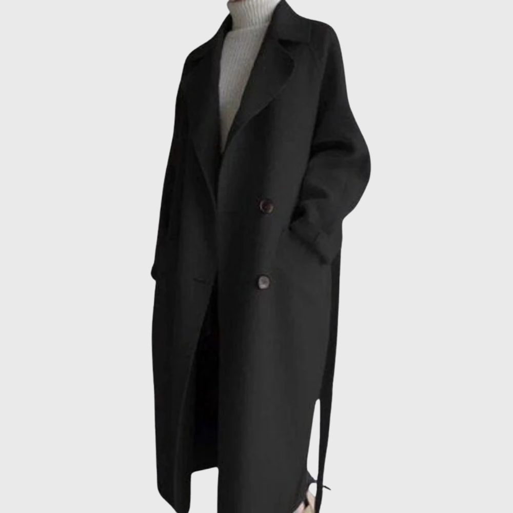 Trendy Double Breasted Long Coat