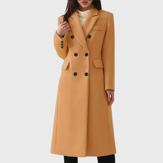 Women's Double Breasted Long Coat - VibreMode