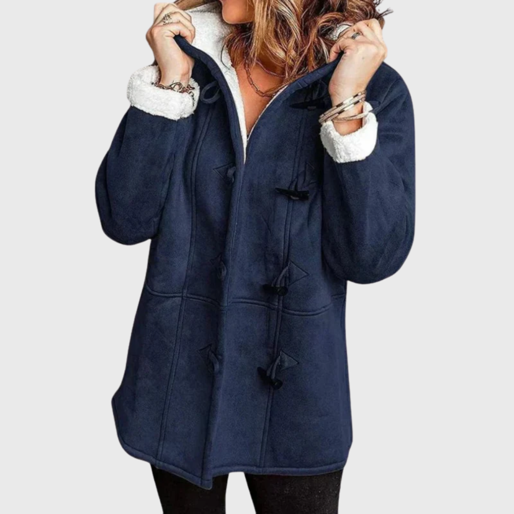 Women's Hooded Jacket Toggle Fastening