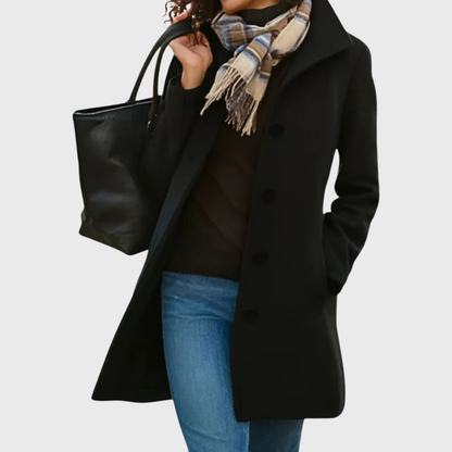 Women's Longline Coat Button Closure