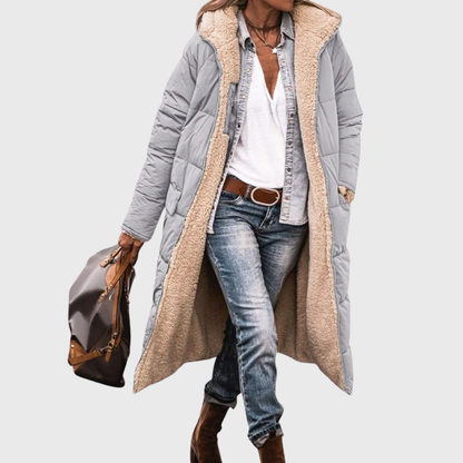 Women's Long Hooded Mid Length Coat