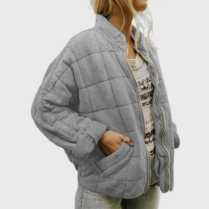 Warm Padded Zipper Coat for Ladies