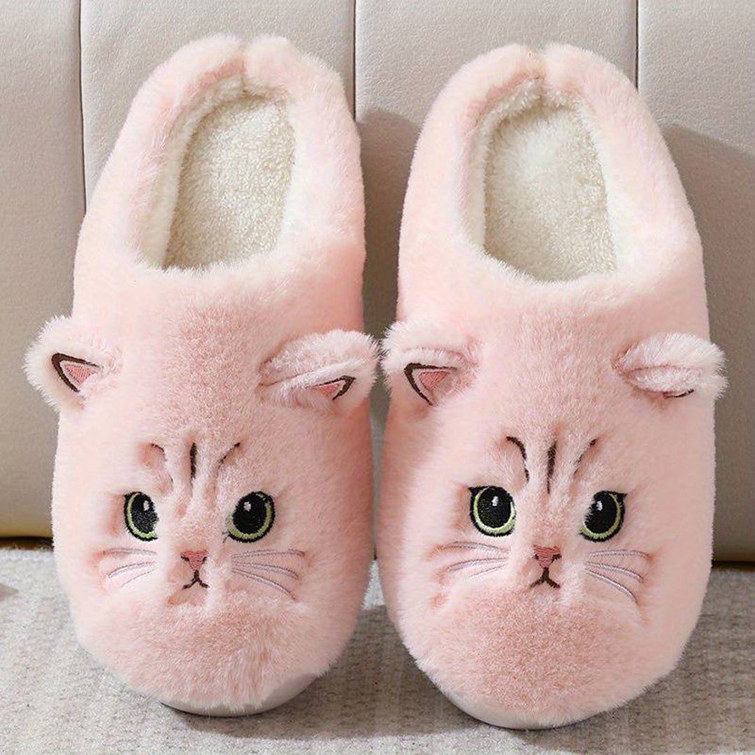 Cozy Cat Slippers Warm Fleece