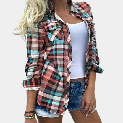 Women's Plaid Blouse Classic Pattern