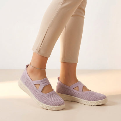 Women's Slip-On Sneakers Breathable Knit Cushioned White