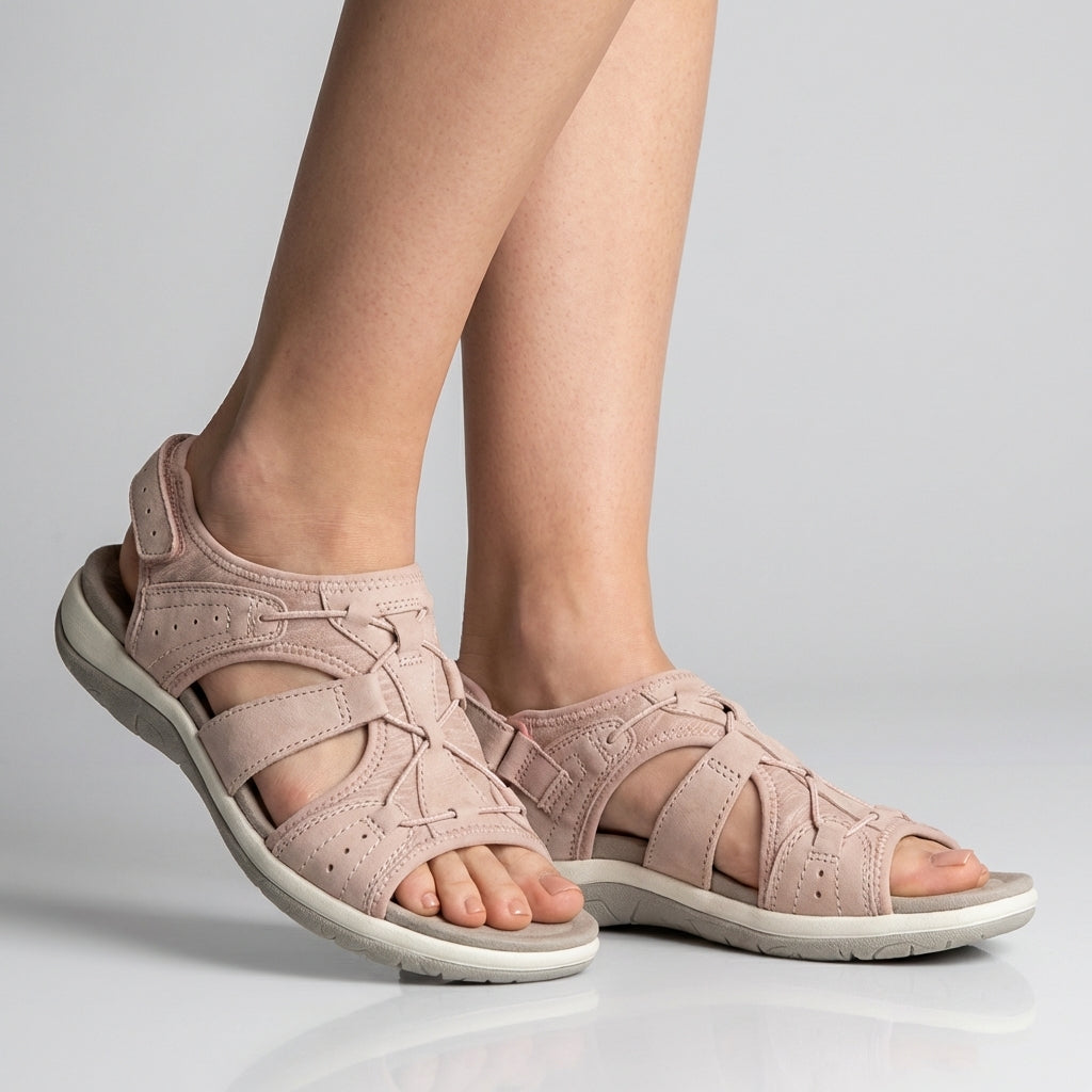 Orthopedic Sandals Adjustable Straps Cut-Out Design - VibreMode