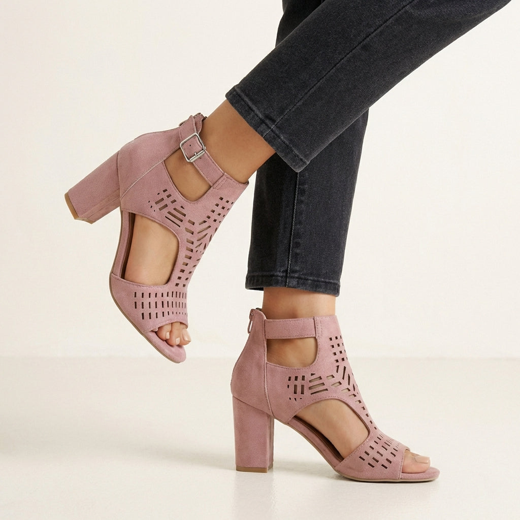 Women's Block Heel Cut-Out Sandal