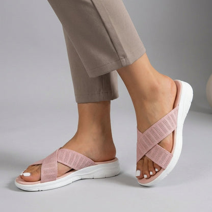 Orthopedic Sandals Cushioned Knit Slide Sandals