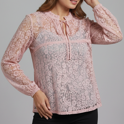 Delicate Floral Transparent Top
