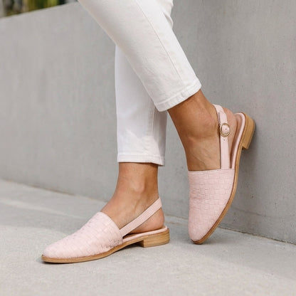 Women's Woven Slingback Flats Adjustable Ankle Strap