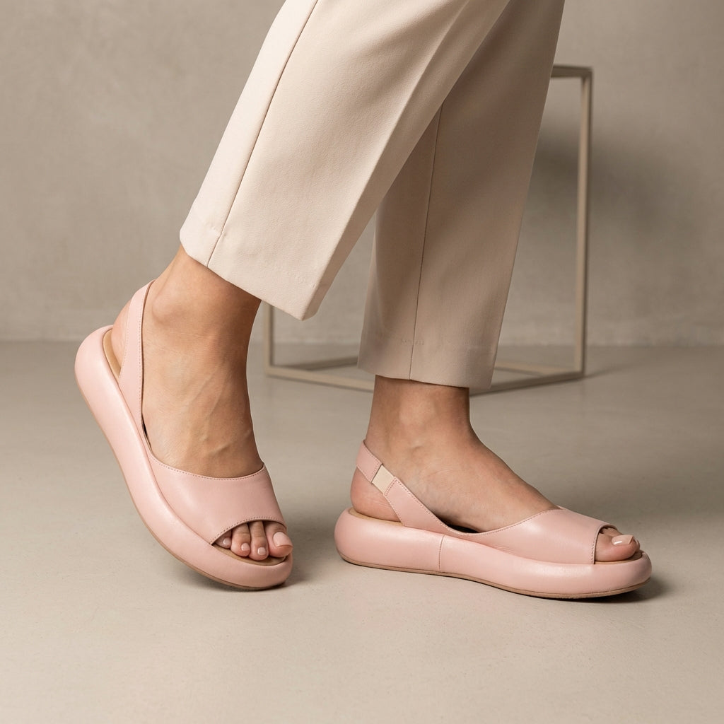 Women's Orthopedic Sandals Peep-Toe Slingback Cushioned Sole - VibreMode