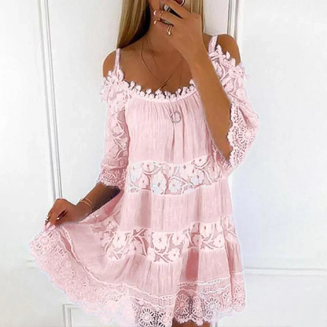 Women's Mini Dress Crochet Lace Embroidered