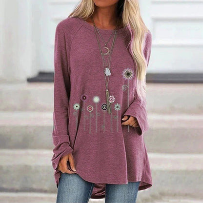 Women's Embroidered Sweatshirt Soft Floral 3D Design