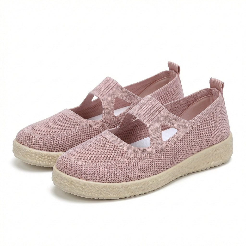 Women's Slip-On Sneakers Breathable Knit Cushioned White