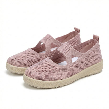 Women's Slip-On Sneakers Breathable Knit Cushioned White