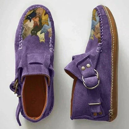 Fashionable Cat Print Slip On Women's Shoes