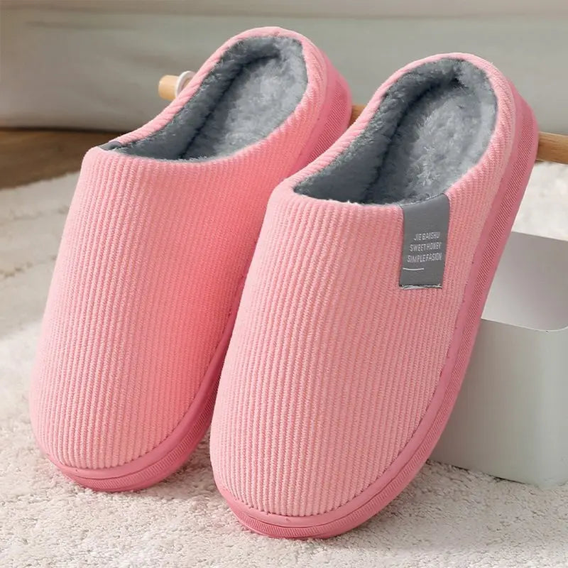 Women's Plush Cotton Slippers Cozy Non-Slip - VibreMode