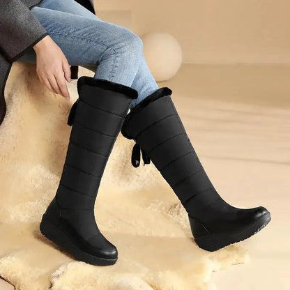 Women's Plush Lace-Up Winter Boots Cozy - VibreMode