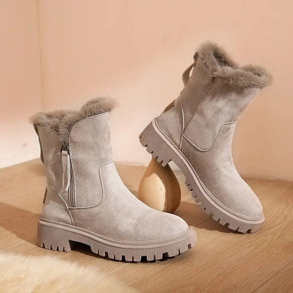 Women's Plush Snow Boots Platform Winter Warm - VibreMode