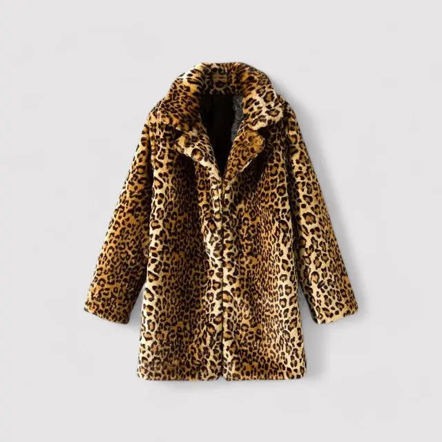 Women's Leopard Print Coat Cozy - VibreMode