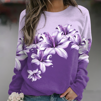 Women's Floral Sweatshirt Soft Breathable Long Sleeve