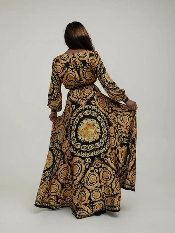 Women's Printed Maxi Wrap Dress