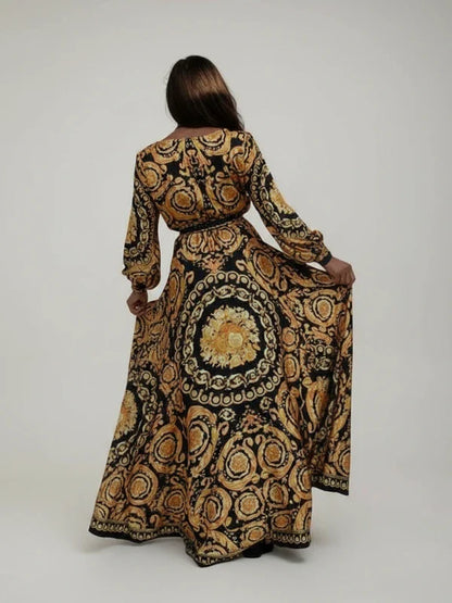 Women's Printed Maxi Wrap Dress