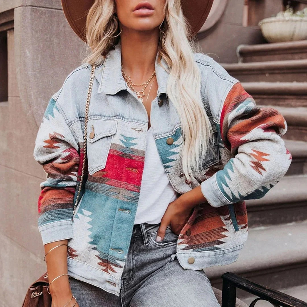 Women's Retro Denim Jacket - VibreMode