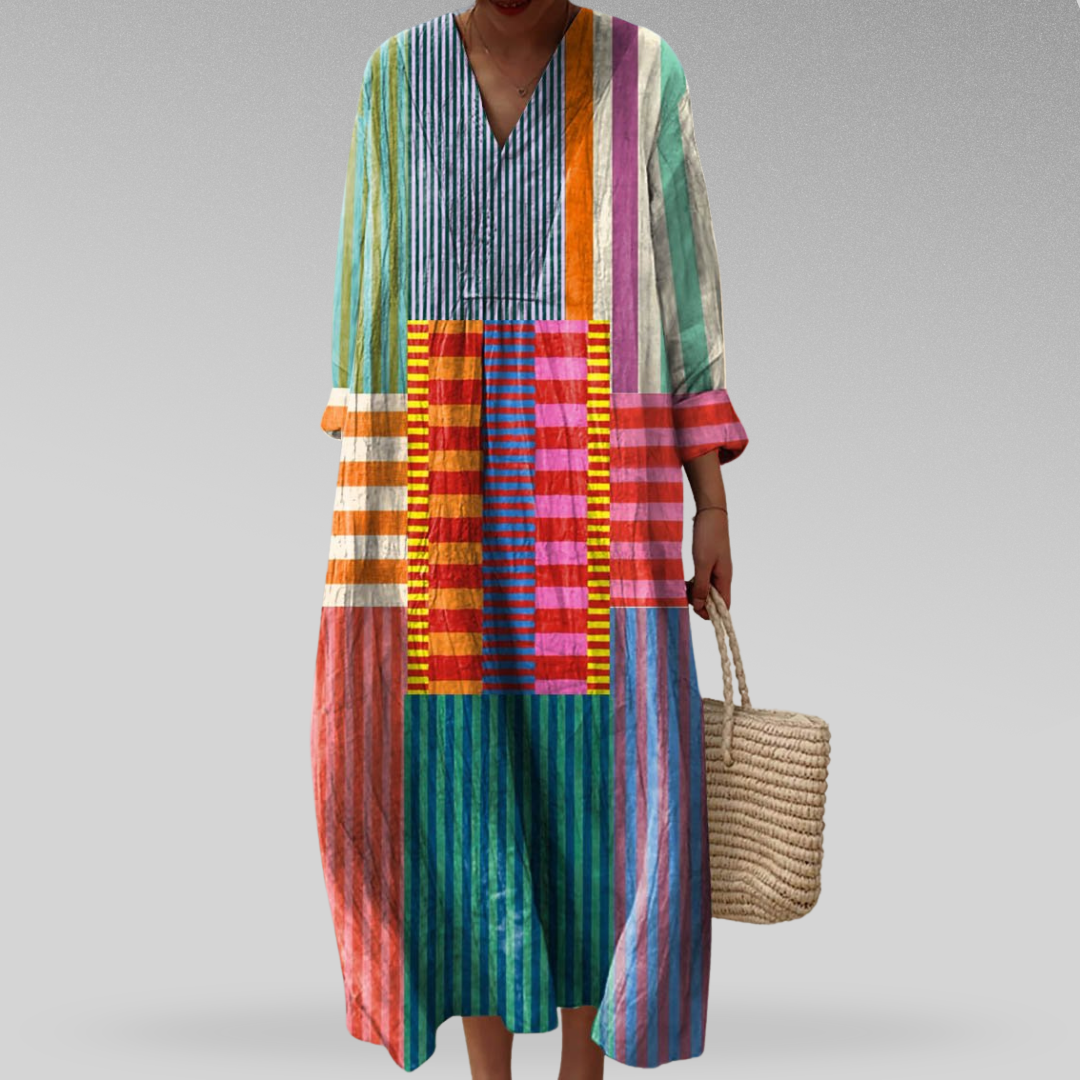 Martha Geometric Pattern Women's Dress - VibreMode