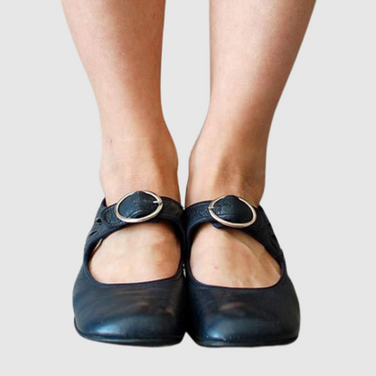 Women's Mary Jane Shoes Rounded-Toe Buckled Strap