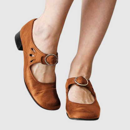 Women's Mary Jane Shoes Rounded-Toe Buckled Strap