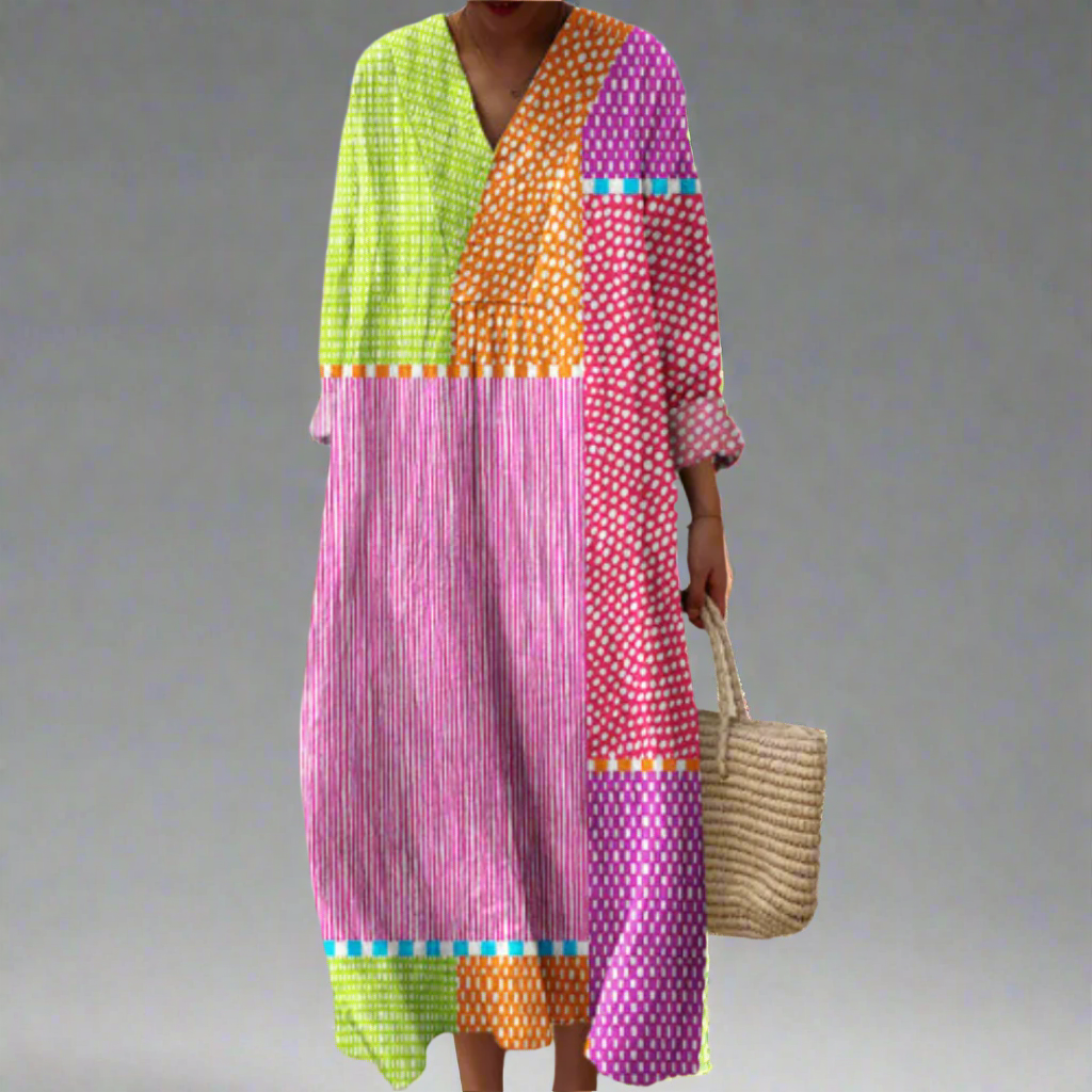 Stylish Patterned Party Dress - VibreMode