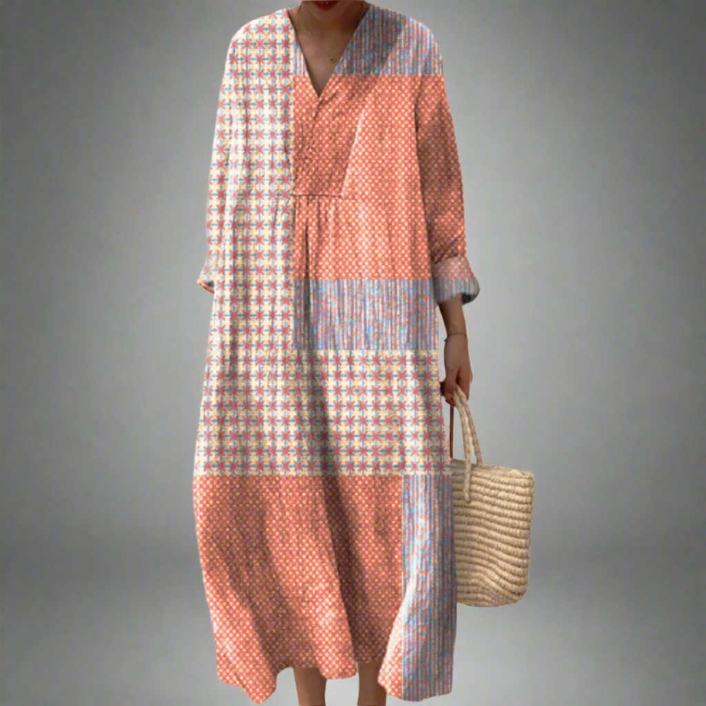 Stylish Chic Patterned Dress - VibreMode