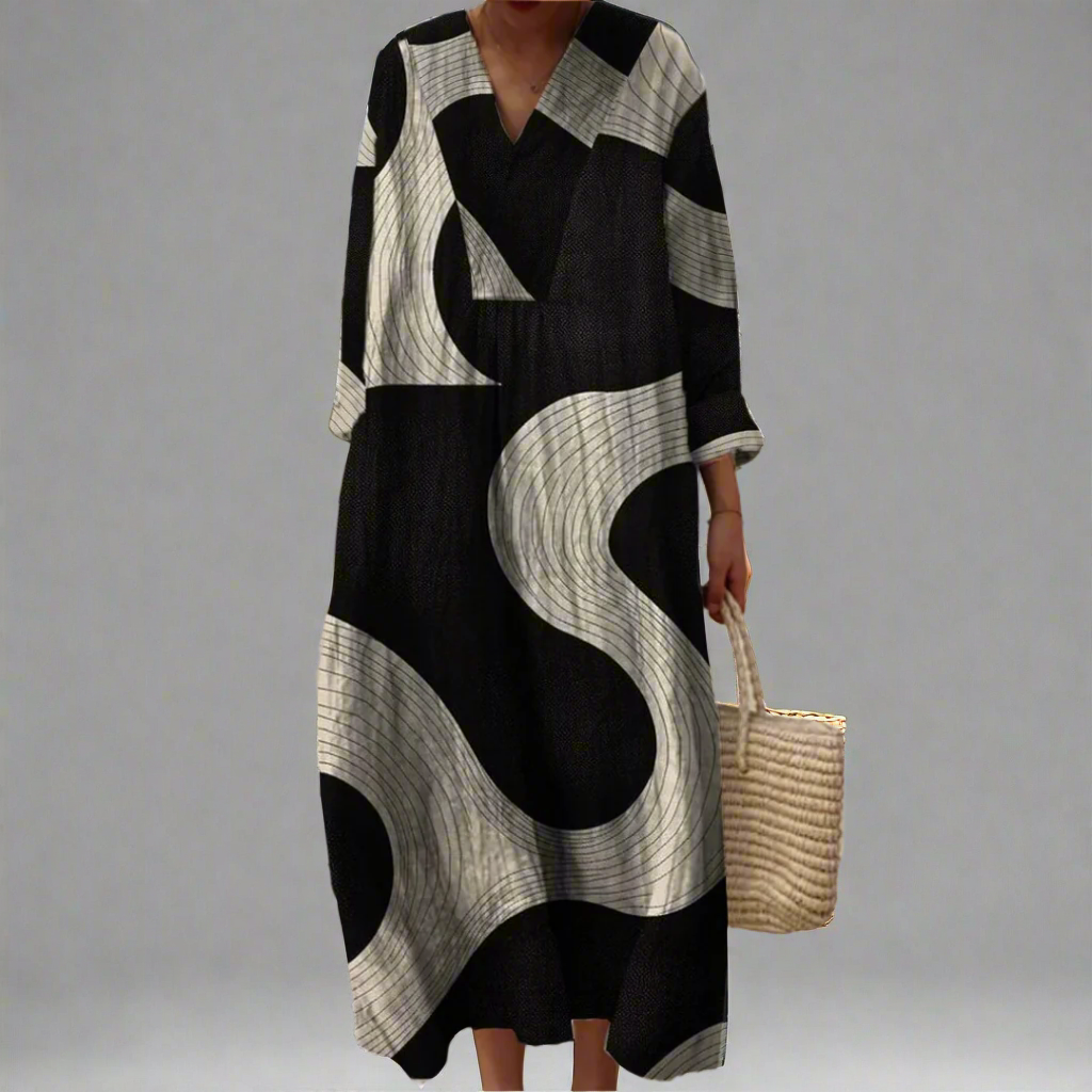 Karen Women's Geometric Pattern Dress - VibreMode