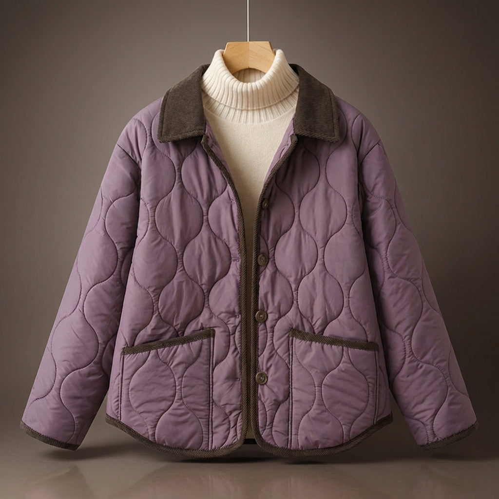 Quilted Corduroy Jacket Button Front