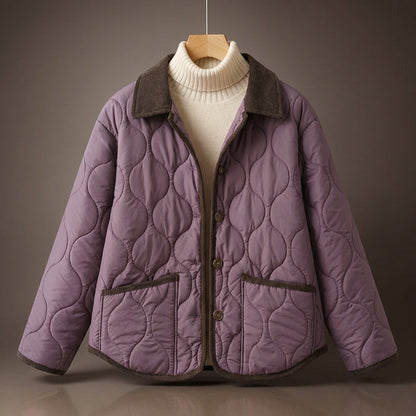 Quilted Corduroy Jacket Button Front
