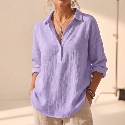 Relaxed Fit Long Sleeve Shirt Summer Style