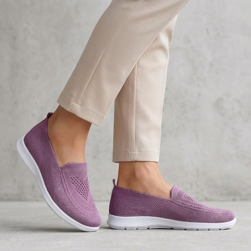 Slip-On Knit Mesh Walking Shoes Cushioned Comfort Fit