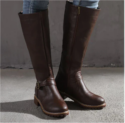 Trendy Ladies Tall Leather Boots