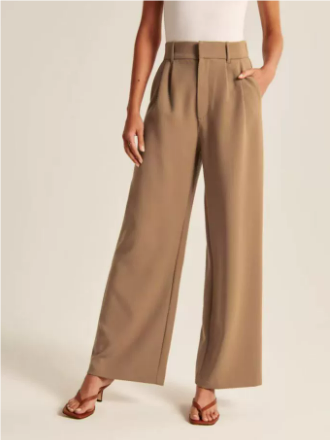 Comfortable Fit Wide Leg High Waist Pants