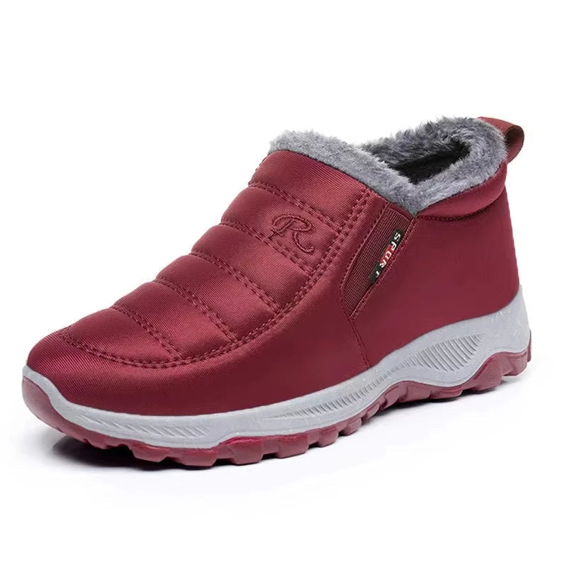 Women's Quilted Waterproof Winter Boots Slip-On Black - VibreMode