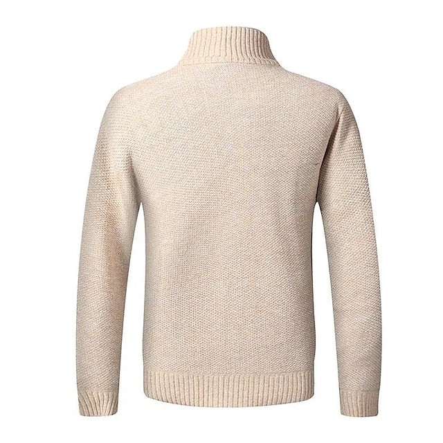 Warm Checked Button Men's Cardigan