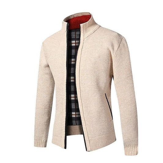 Warm Checked Button Men's Cardigan - VibreMode