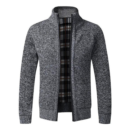 Warm Checked Button Men's Cardigan