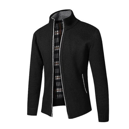 Warm Checked Button Men's Cardigan