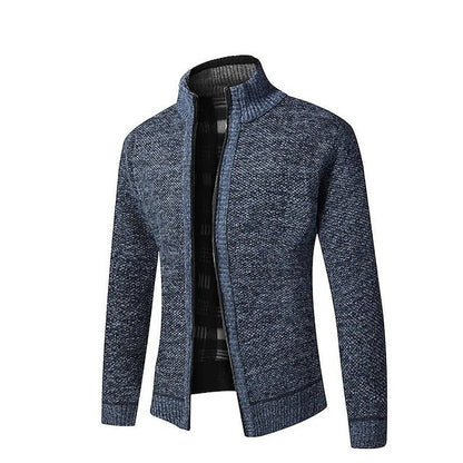 Warm Checked Button Men's Cardigan