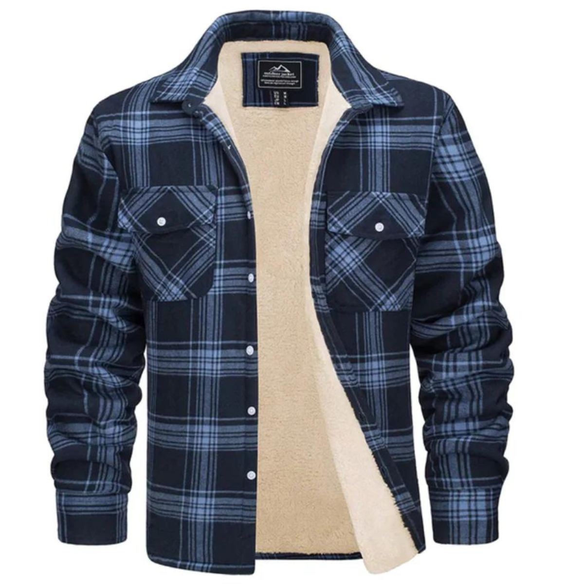 Men's Plaid Sherpa Lined Jacket